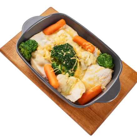 Курка запечена з овочами